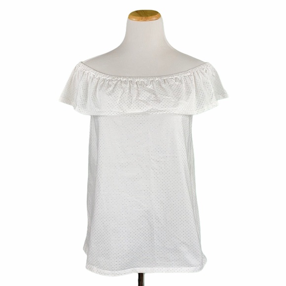Michael Michael Kors Polka Dot Off Shoulder Top